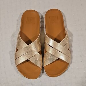 Women's Metallic Slide Sandals